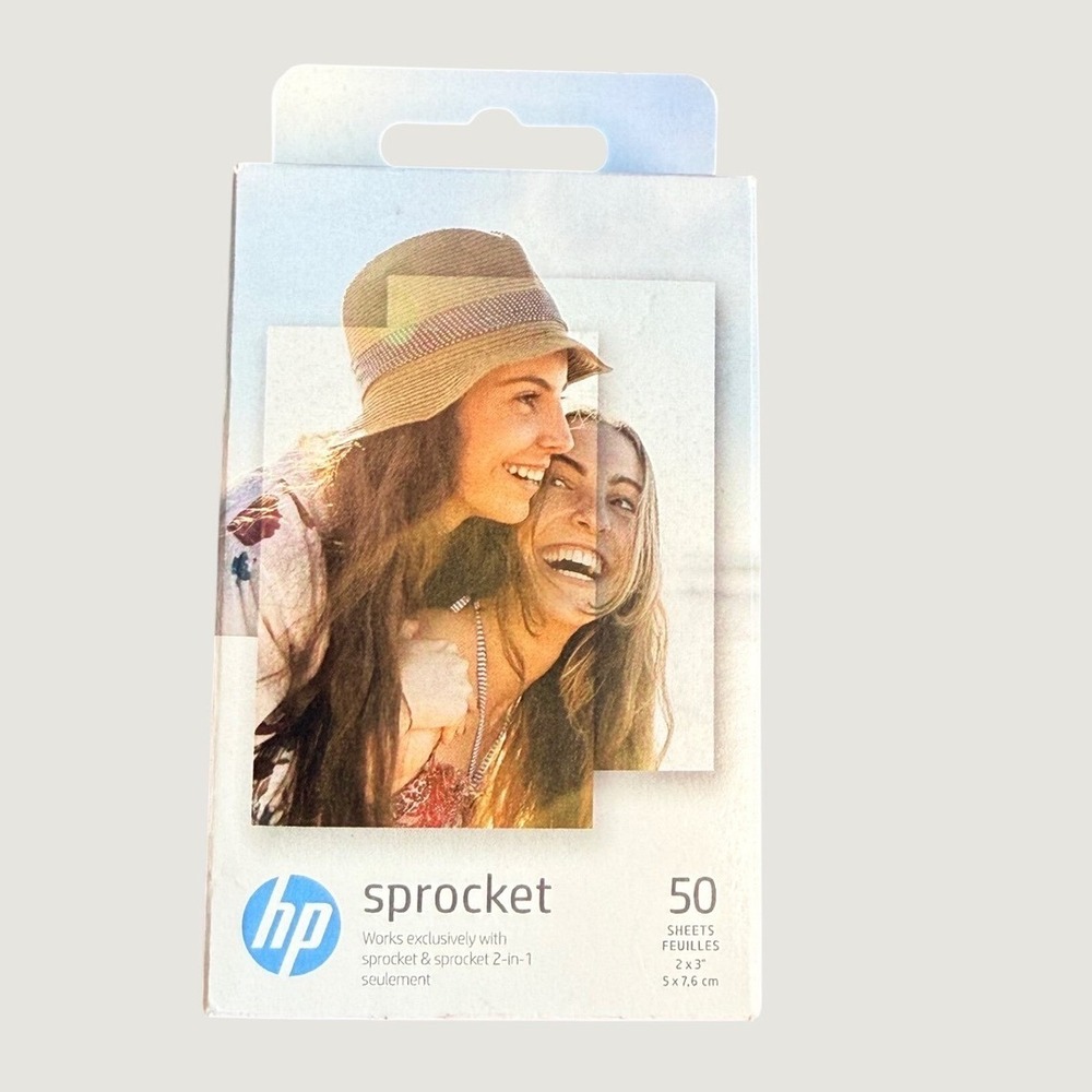 HP Sprocket Zink Sticky-Backed Photo Paper 50 Sheets 2"x 3" New
